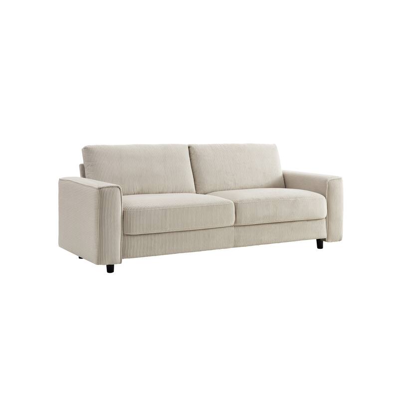 Modern Contemporary Upholstered Corduroy Plush Tufted Sofa