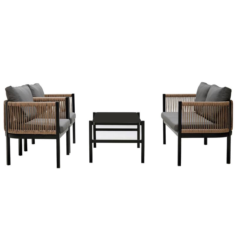 Modular Conversation Sets with Loveseat Sofa, Accent Chairs and Table