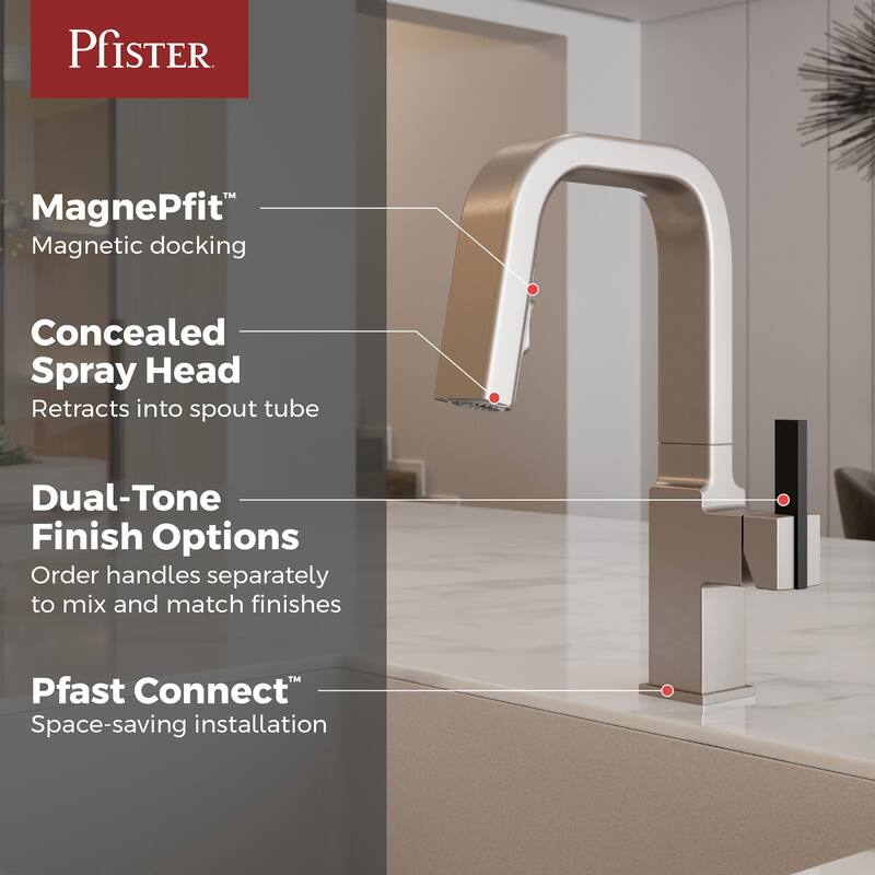 Pfister GT572-VRV Verve 1.8 GPM Single Hole Pull Down Bar Faucet