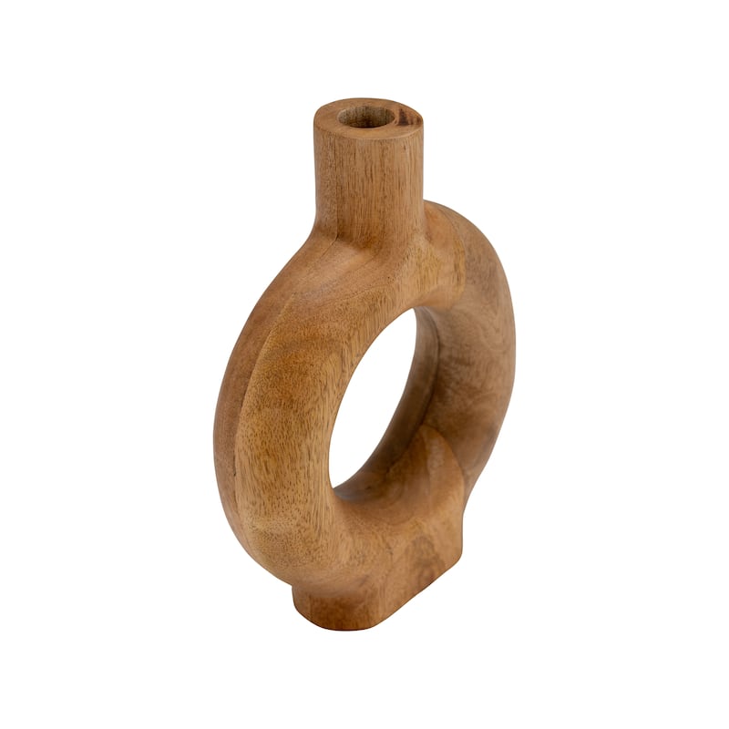 Wood Flower Vase Decorative Sculptural Tall Profile for Any Space