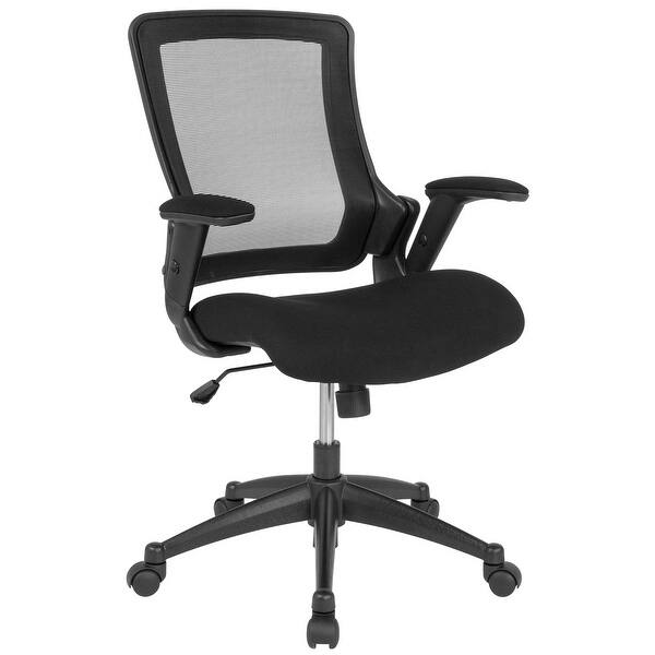 Black Mid Back Mesh Executive Office Chair With Molded Seat And Adjustable Arms Overstock 26960618