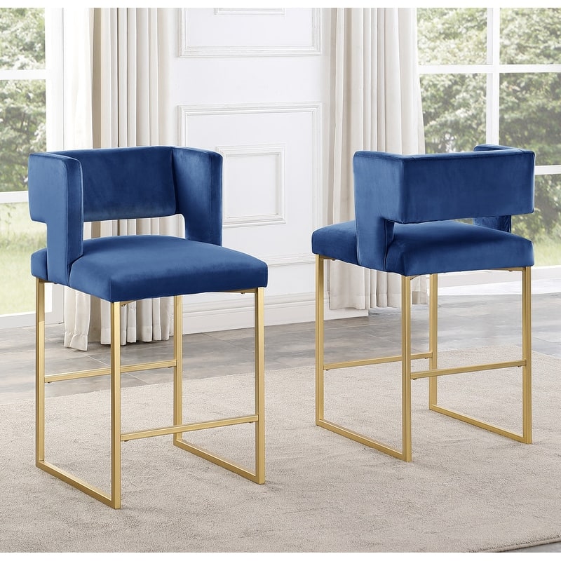 Best Master Furniture Mitzi Velvet Counter Height Stool (Set of 2)
