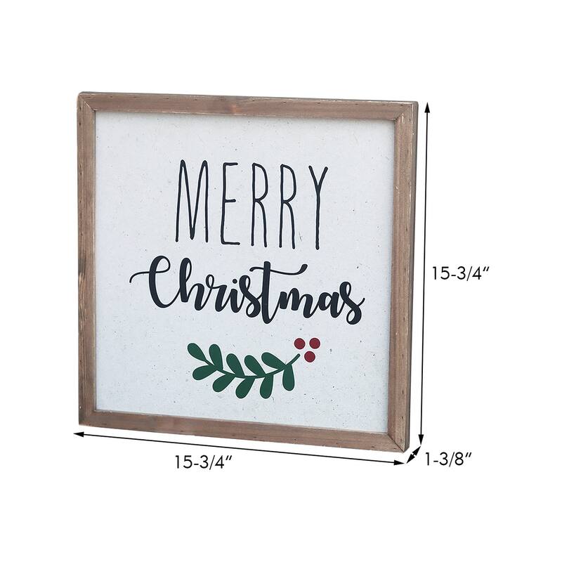 Farmhouse Wood Framed Wall Decor,Merry Christmas
