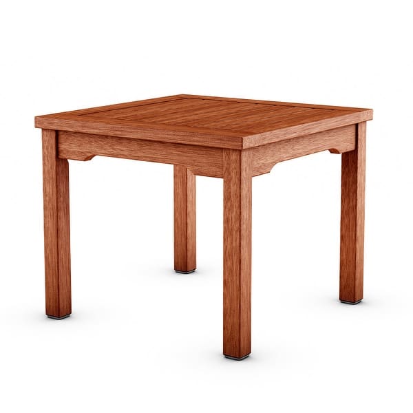 Amazonia Patio Side Table Eucalyptus Wood Square Outdoor Accent Table