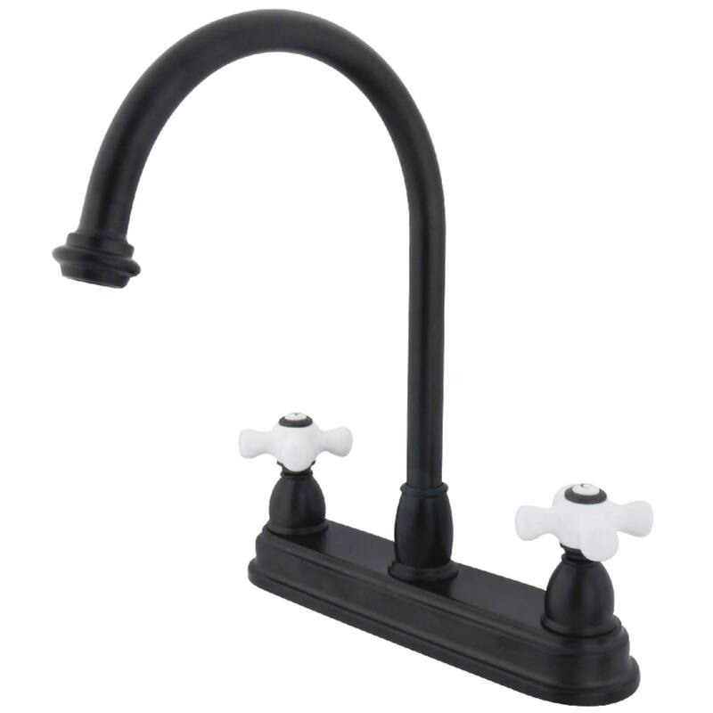 Kingston Brass Restoration Centerset Kitchen Faucet with Porcelain