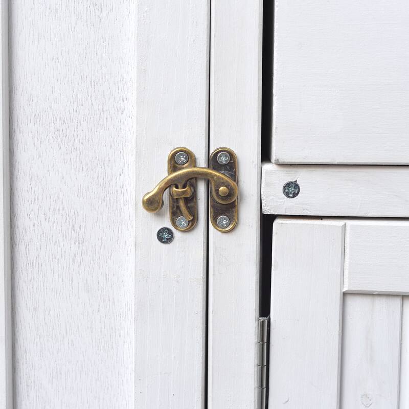 Fir Wood Outdoor Kitchen Prep Station Cart with Stainless Steel Top & Towel Rack