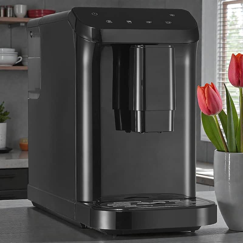 Automatic Espresso Machine 15 Bar with Built In Grinder, Coffee Maker with 15 Grind Settings and Large Water Tank