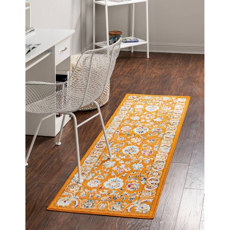 Traditional Taylor Collection Area Rug - Orange - 2'7"x12'