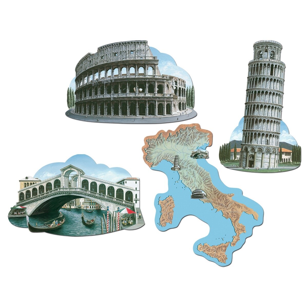 Shop Club Pack Of 48 Multi Colored Iconic Italian Landmark Cutout