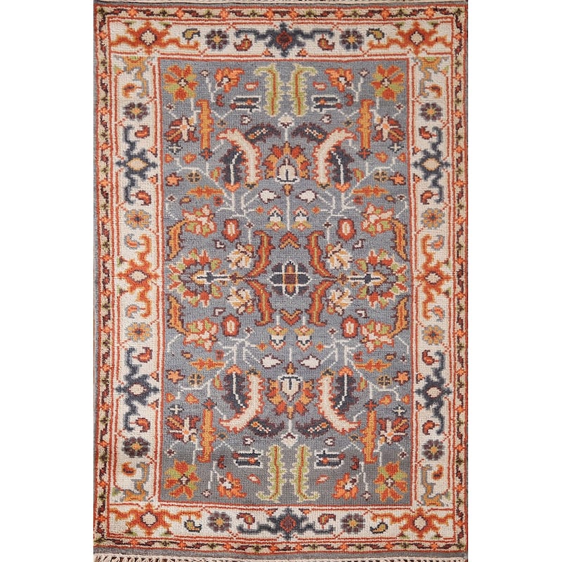 Gray Heriz Indian Area Rug Handmade Wool Carpet - 3'2"x 5'1"
