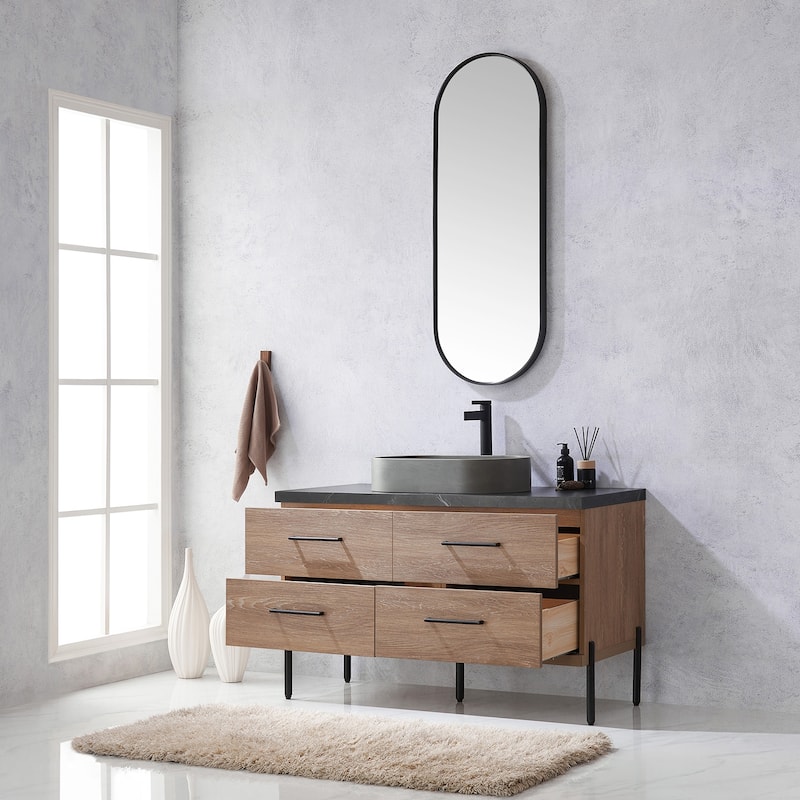 Trento Bath Vanity with Sintered Stone Top with Concrete Sink (O)