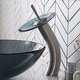 preview thumbnail 14 of 28, KRAUS Waterfall Vessel Bathroom Faucet Satin Nickel w/ Pop Up Drain