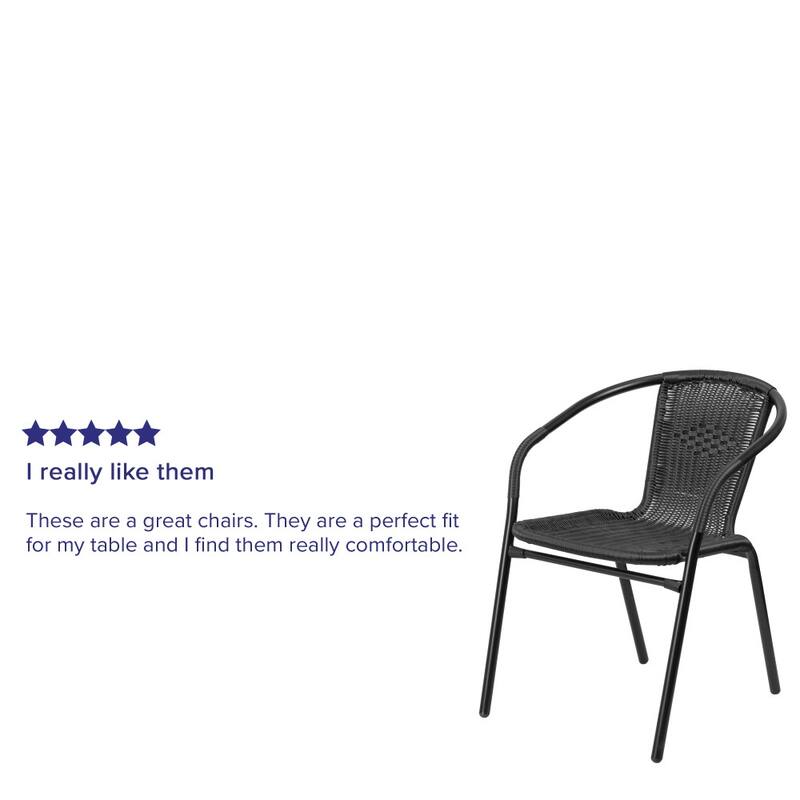 2 Pack Rattan Indoor-Outdoor Restaurant Stack Chair
