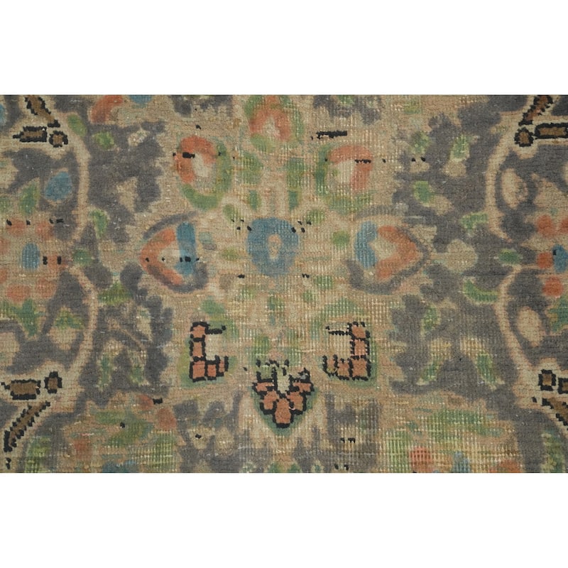 Hand Knotted Oriental 100% Wool Carpet Traditional Medallion Oranges & Rust Tabriz Area Rug - 9' 8'' X 6' 4''
