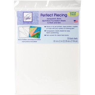 June Tailor Perfect Piecing Quilt Block Foundation Sheets-8.5/"X11/" 50//Pkg