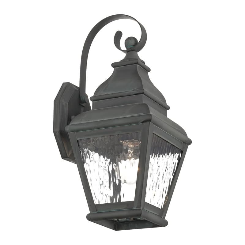 Livex Lighting 1-light Black Outdoor Wall Lantern, 2601-61 - 6.5" W x 15.5" H x 8" Ext.