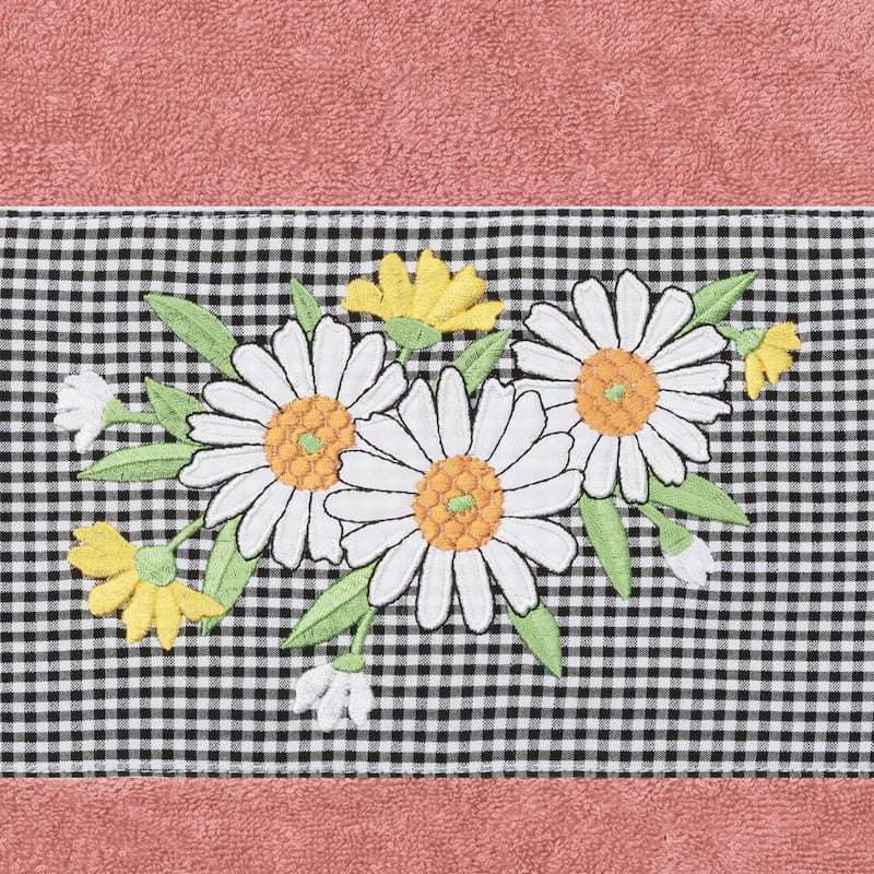 Authentic Hotel and Spa 100% Turkish Cotton Daisy Embellished Bath Towel
