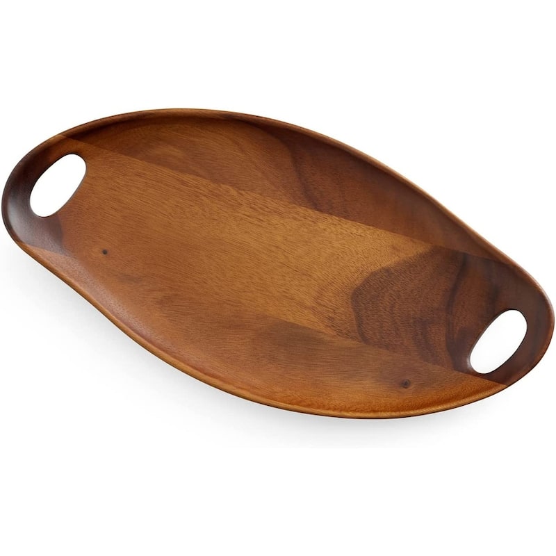 Nambe Portables Acacia Wood Tray 18 inch - 18" x 9.5" x 2"