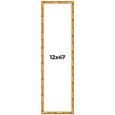 12x47 Frame Gold Bamboo Picture Frame Modern Photo Frame Includes UV Acrylic Shatter Guard Front Acid Free Foam Backing Board