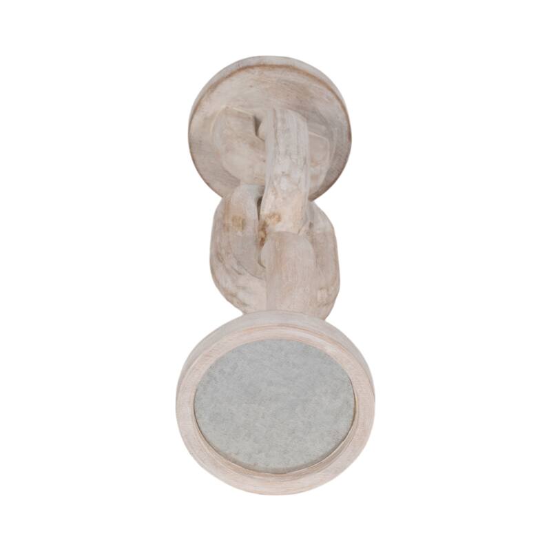 Wood Chain Link Taper Candle Holder - White, 14 in.