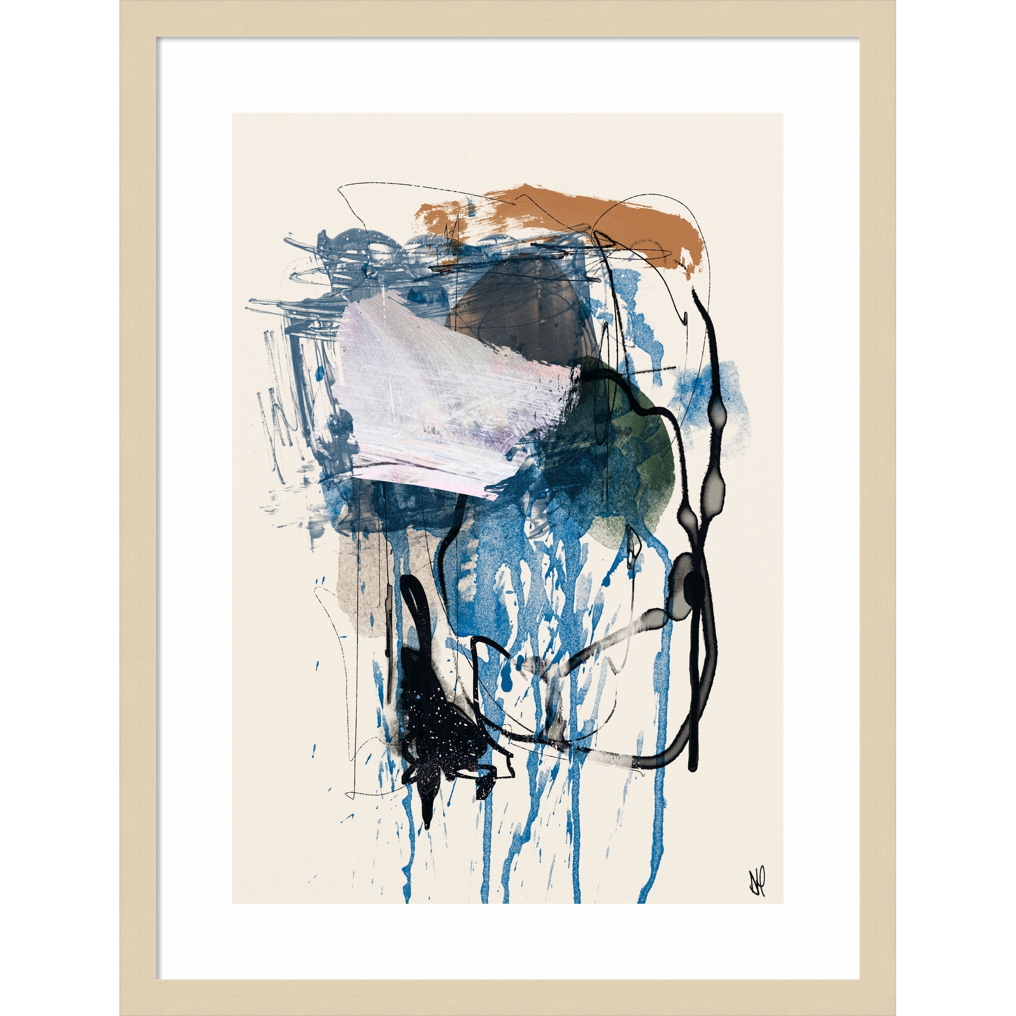 Twin Abstract No. 1 by Dan Hobday Wood Framed Wall Art Print
