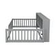 preview thumbnail 13 of 22, Kids Wood Semi-enclosed fence Floor Bed with Storage Cabinets and USB Ports