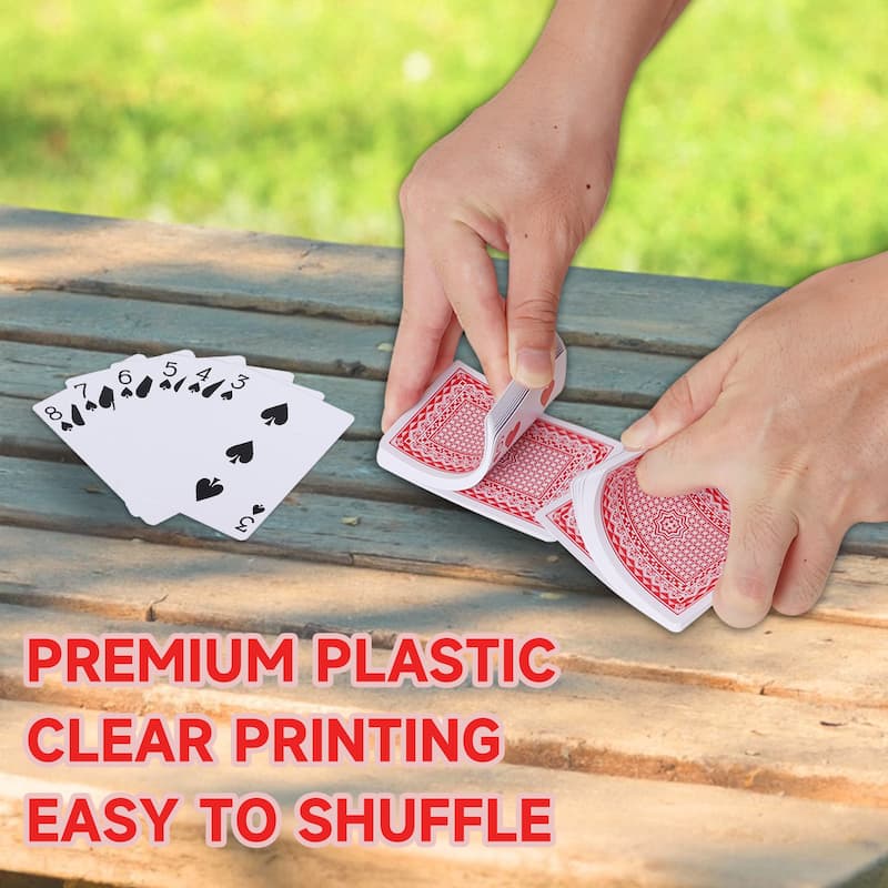 GSE Plastic Waterproof Playing Cards, Poker Size Standard/Regular Index