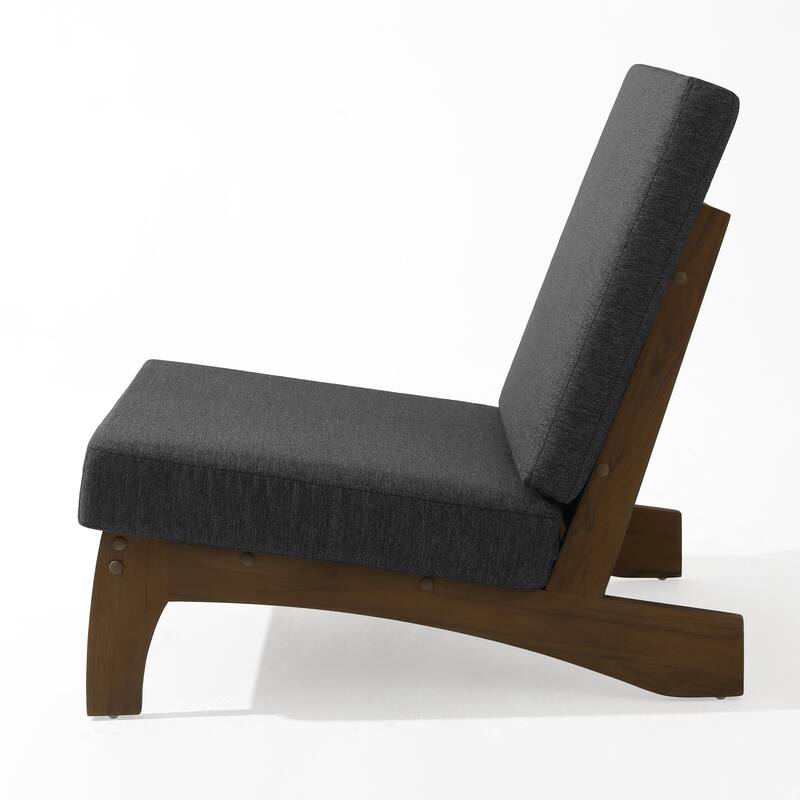 Sectional Wood Furniture 2 Seat Armless Patio Sofa