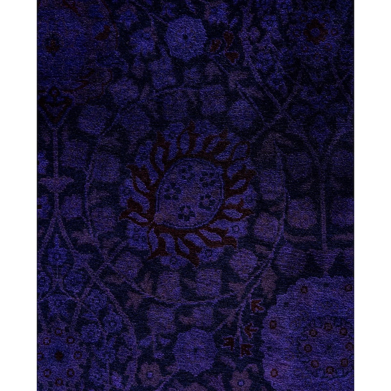 Overdyed One-of-a-Kind Hand-Knotted Area Rug - Purple - 9' 1" x 18' 1"
