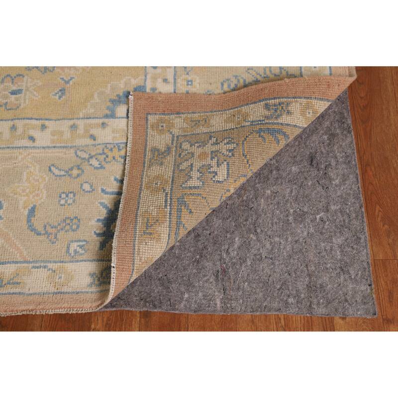 Hand Knotted Oriental 100% Wool Carpet Transitional All-Over Peach Oushak Area Rug - 10' 1'' X 8' 3''
