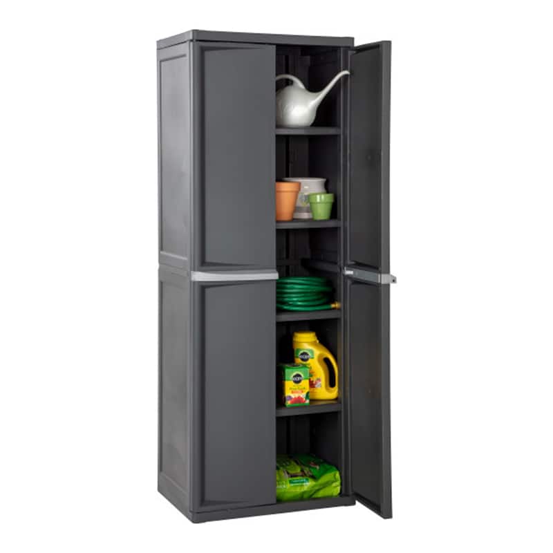 Sterilite Storage Cabinet, Garage, Pantry, & Kitchen Organizer, 4 Shelves, Gray - 1 Pack