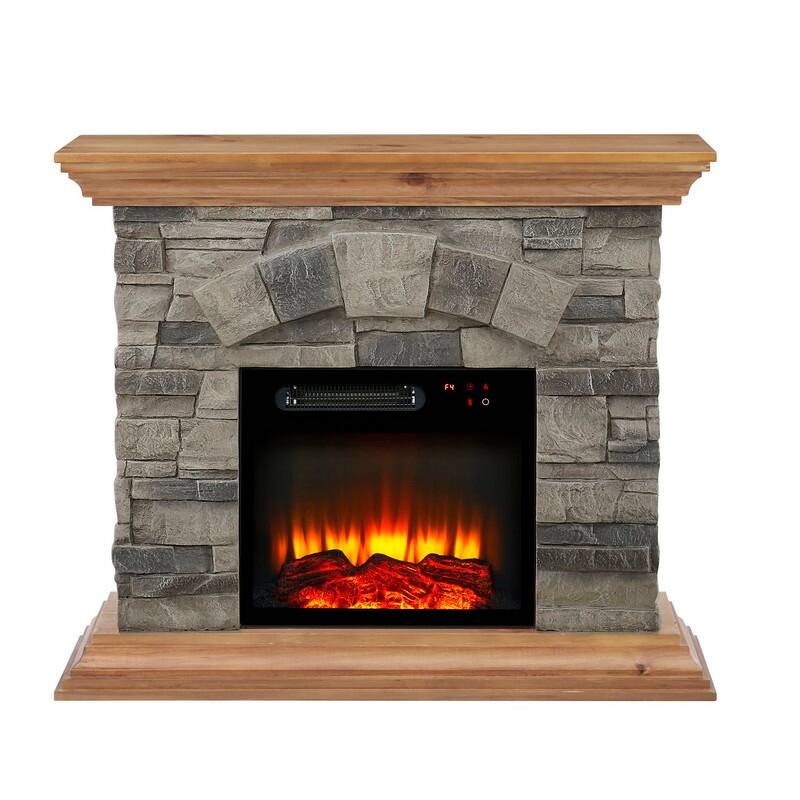 40 in. Faux Stone Freestanding Electric Fireplace - 40" in Width