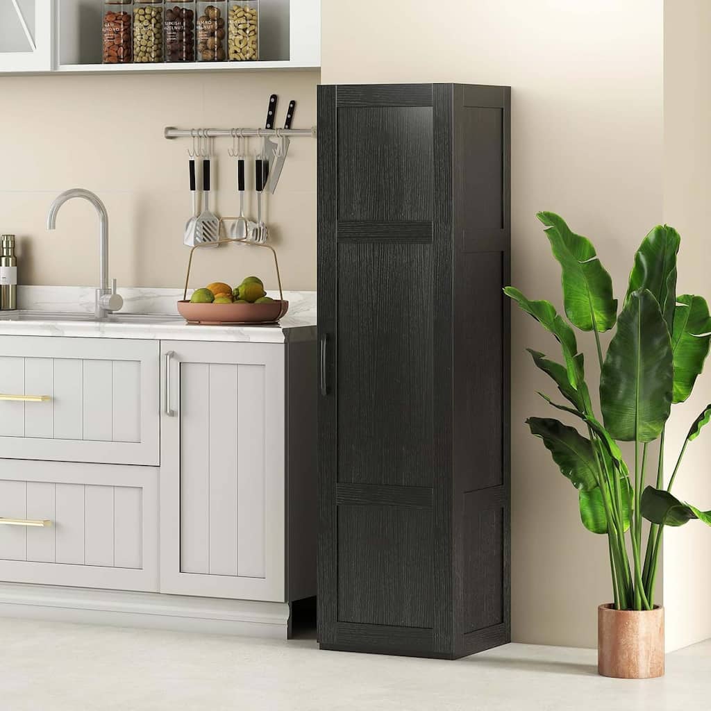 Freestanding Bathroom Cabinet 4-Shelf Storage Cabinet w/ Door