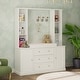preview thumbnail 6 of 14, Modern White Storage Cabinet with Adjustable Shelves and Drawers, Diaper Changing Table, Bookshelf, and Entryway Organizer