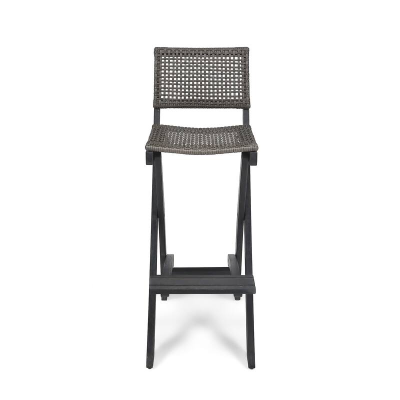 Polaris Acacia Wood Outdoor Folding Barstools (Set of 4) by Christopher Knight Home