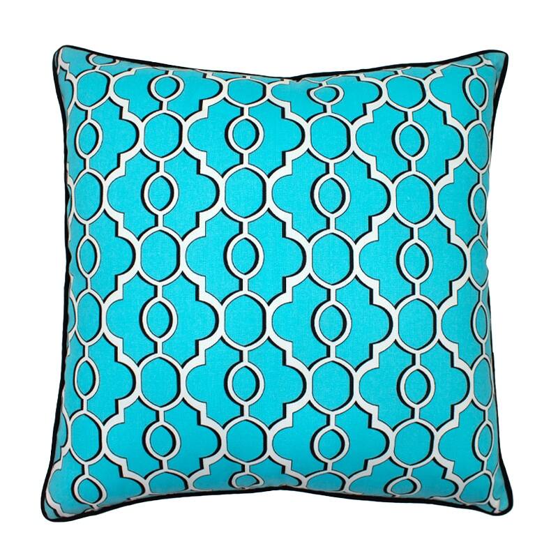 Jiti Outdoor Viceroy Geometric Patterned Waterproof Sunbrella Decorative Square Throw Pillows