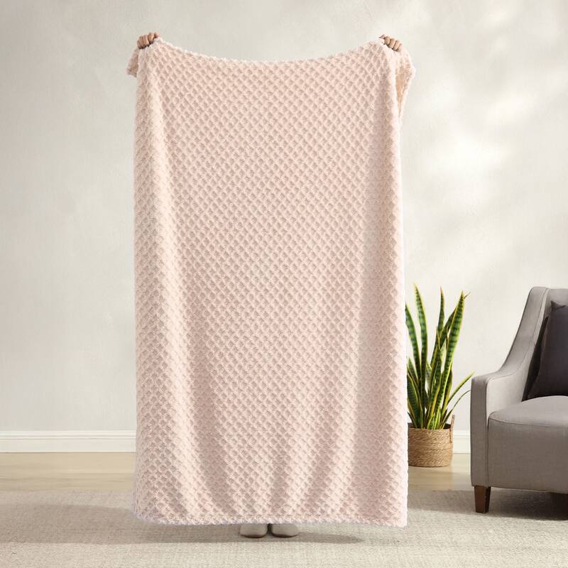Swift Home Patterned Jacquard Plush Throw Blanket - 50" x 70"