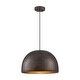 preview thumbnail 4 of 11, 1-Light Vintage Antique Brown Dome Kitchen Island Pendant Light/Dining Room Light - 15.3 in. W x 9.8 in. H