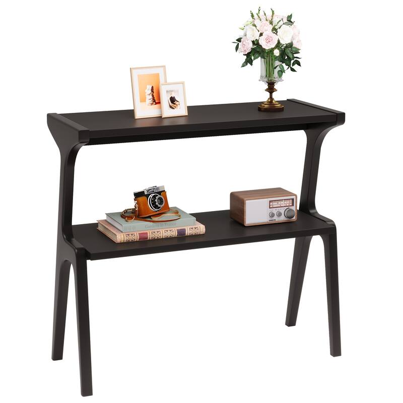 Modern SideTable with Storage Shelf, Sofa End Table with Solid Wood Legs, Bedside Table, Nightstand for Bedroom, Living Room