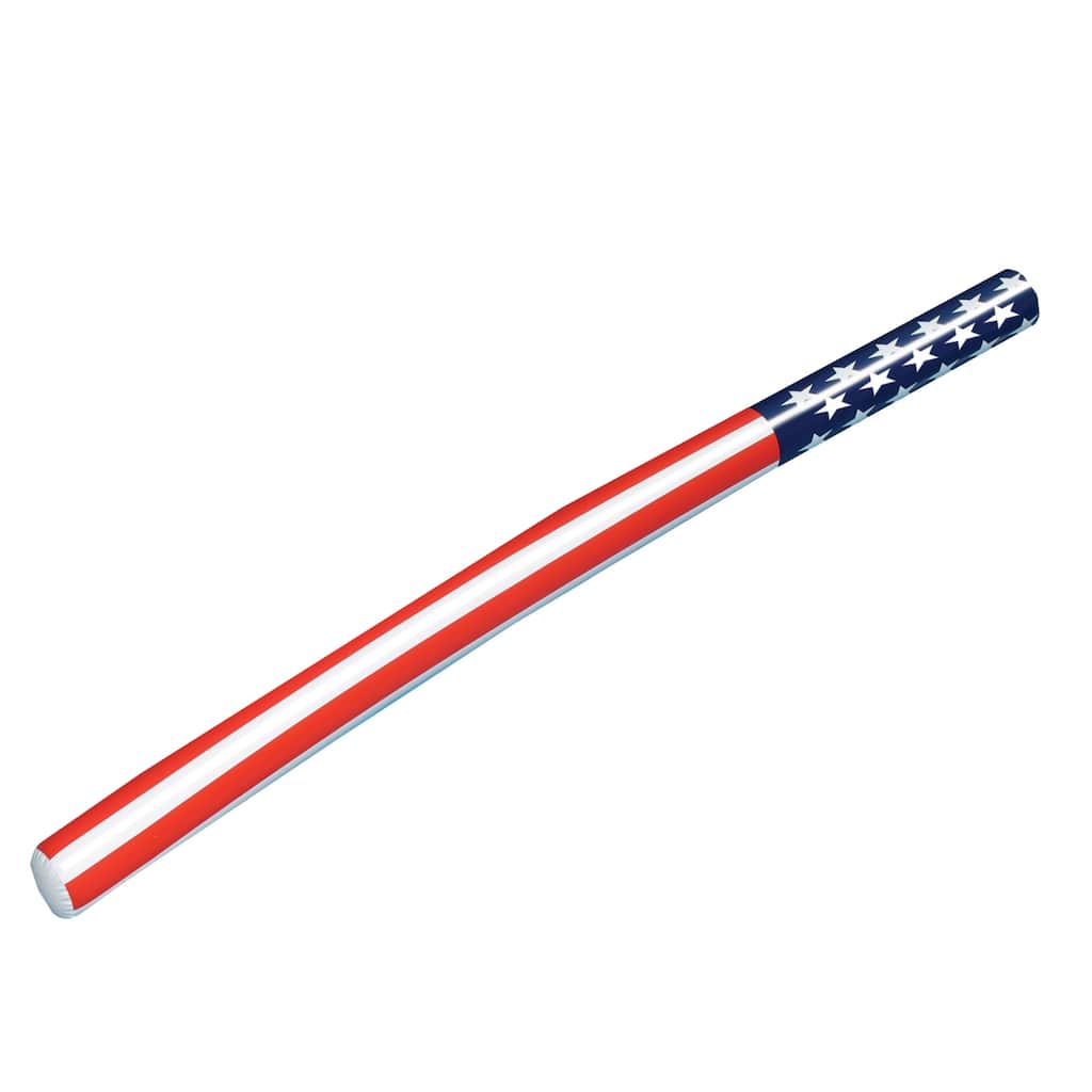 Patriotic Stars and Stripes Inflatable Swimming Pool Float - 72" - Red and White