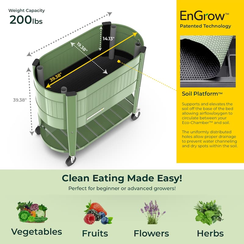 Permasteel Raised Garden Bed with Legs with EnGrow™ TrueSoil™ Technology