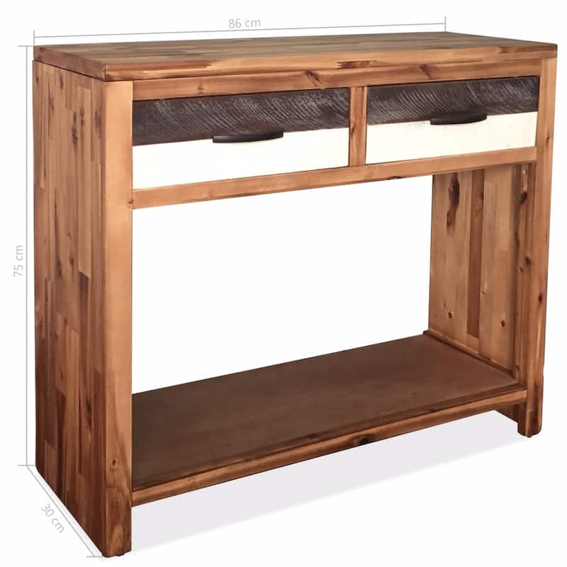 vidaXL Console Table Solid Acacia Wood 33.9"x11.8"x29.5"