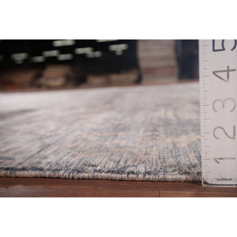 Multi-Color Abstract Indian Area Rug Handmade Wool Carpet - 7'11"x 10'1"
