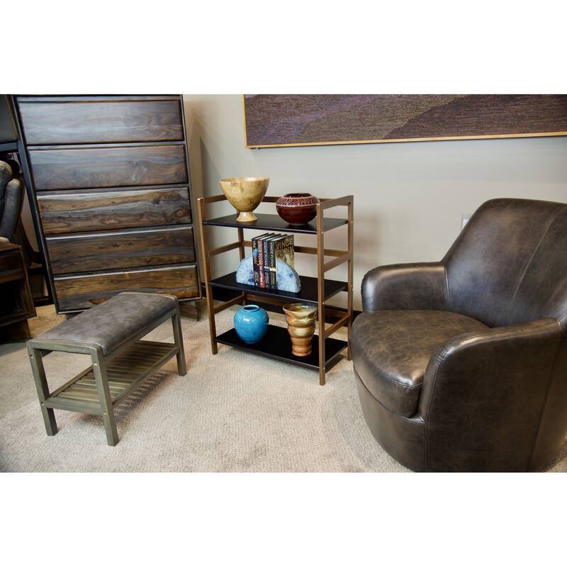3-tier Solid Bamboo Frame Stackable Bookshelf