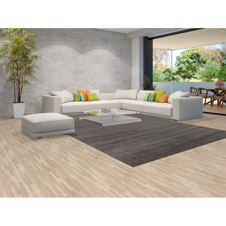 Hand Knotted Oriental 100% Wool Carpet Tribal Tribal Greys & Charcoal Gabbeh Area Rug - 12' 1'' X 9' 1''