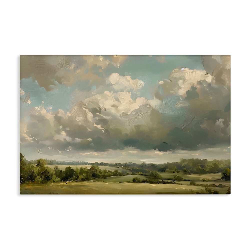 Stupell Sunlit Clouds over Countryside Canvas Wall Art Design By LSR Creative Studio