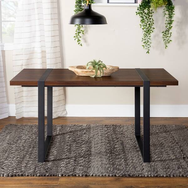 slide 4 of 16, Middlebrook Edelman 60-inch Urban Blend Dining Table Dark Walnut