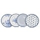 preview thumbnail 1 of 3, STP Goods Vintage Blue Bone China Dessert Plate Set of 4 - 7.5"