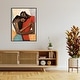 preview thumbnail 11 of 10, Comfort by Manasseh Johnson sr Framed Canvas Wall Art Print - Sylvie Beaded Black