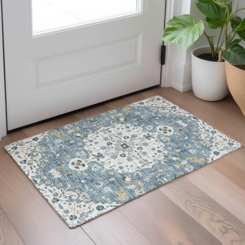 Machine Washable Indoor/ Outdoor Traditional Savannah Chantille Rug